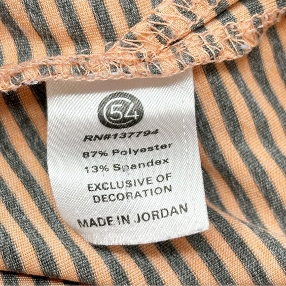 CHASE 54 Men’s Orange Gray Stripe Golf Polo Shirt Cypress Lake Patch Size XL - Picture 9 of 11